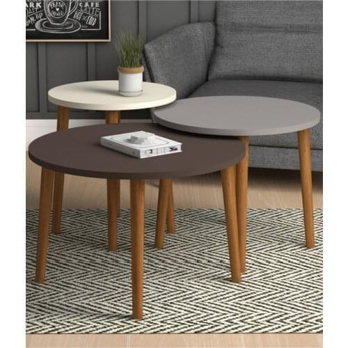 Modern different oval coffee table Roman pcs set Ortasehpa Cream Gray Koyukahve