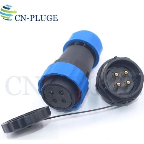 SP28 4 pin Aviation Waterproof Connector,Outdoor Dust-proof Connector Male Socket Female Plug 28mm Panel Mount IP68