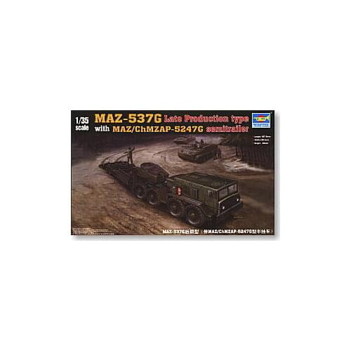 Trumpeter 1/35 scale model 00212 MAZ-537G Late heavy equipment carriers and semi-trailers