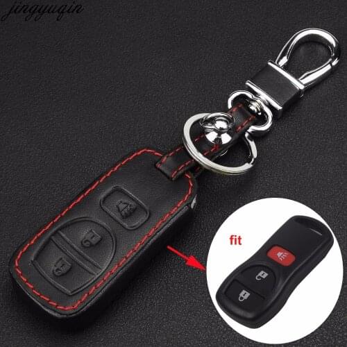 Remote 3 Buttons Car Key Case Cover Leather Holde For Nissan Armada Frontier Murano Pathfinder Quest Titan Xterra 2005 2006 2007