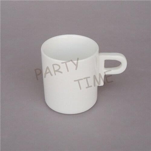 Unique design coffee cup set, alphabet letter shape handle tea cup, 130cc cup