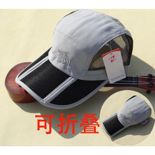 2021 Foldable Spring and Summer Breathable Baseball Cap Mens and Womens Caps Mesh Cap Outdoor Sun Hat Big Brim