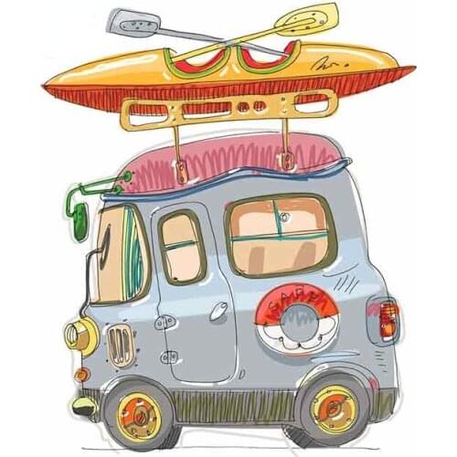 Personality Camper Van Vinyl Car Stickers and Decals Fashion DIY Hip Hop Cover Scratches Waterproof VAN RV Graffiti Sticker