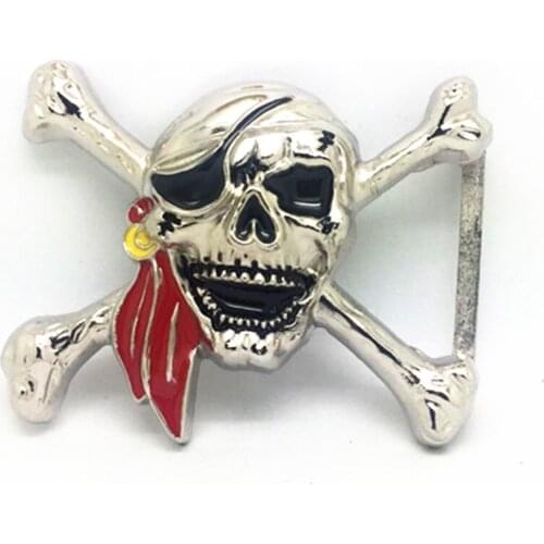 Western Cowboy Skull and skull with buckle red tie belt buckle classic style