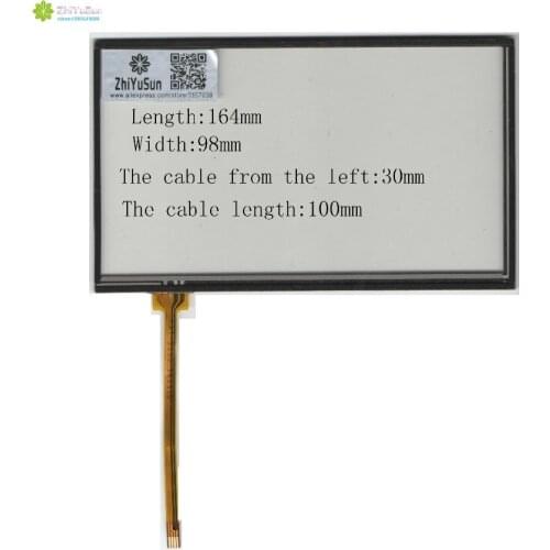 ZhiYuSun NEW KDT-5300 164mm*98mm 7inch 4 line For CarDVD touch screen panel 164*98 this is compatible the cable On the ground