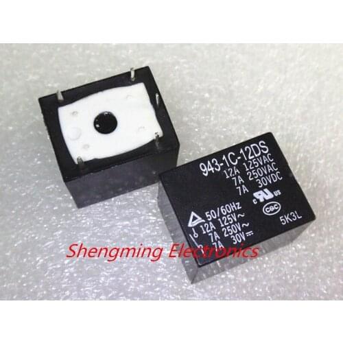 10pcs 5pins 943-1C-5DS 943-1C-12DS 943-1C-24DS 5VDC 12VDC 24VDC 12A 125VAC Relays
