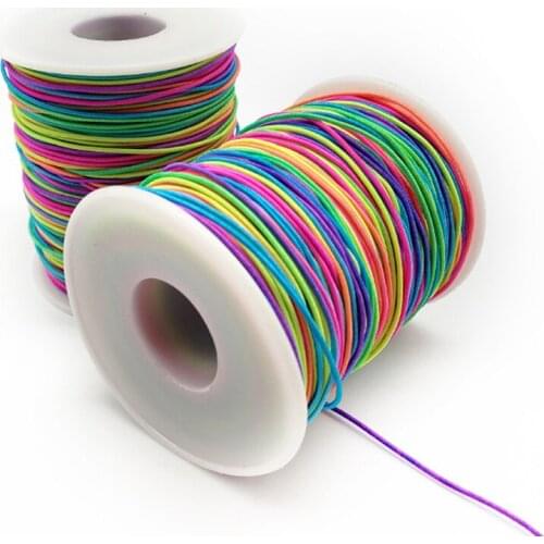 100Meter/roll 1mm Colorful Gradient Round Elastic Band Rope For DIY Handmade Crafts Beaded Bracelet Making Materials