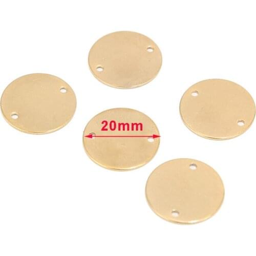 20pcs Stainless Steel Metal Flat Round Circle Blank Coin Stamping Charms Tag Pendants DIY Jewelry Accessories