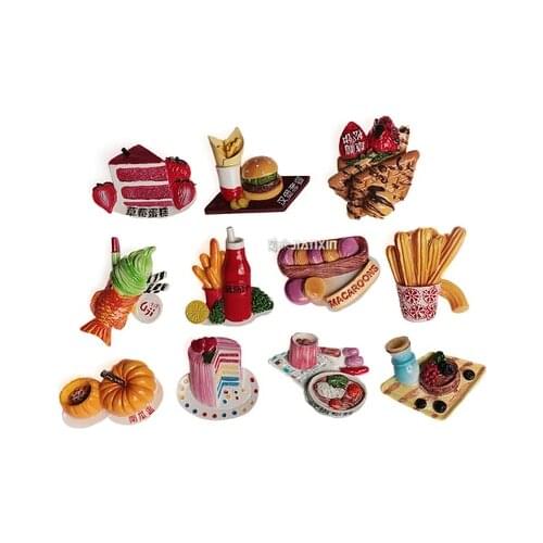3d stereo food cake cookie simulation fridge magnet cute home kitchen decoration photo sticker message paste kids like colorful