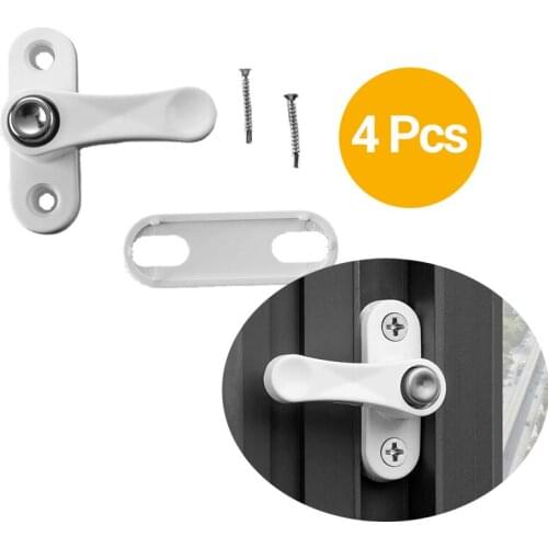 4 Pcs T Shape Window Locks Sash Blocker Jammer Window Restrictor Lock With Knob For Home Window Door Sash Lock For PVC Window