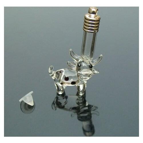 6MM Cow With Metal Cap Make a wish rice vial jewelry Mini vials pendants rice pendant vial jewelry accessory