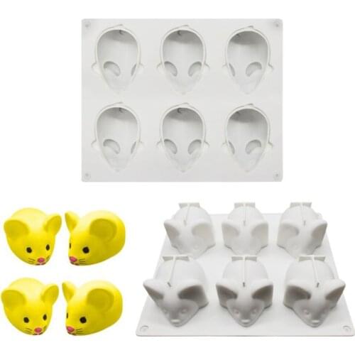 6 Holes Mouse Shaped Silicone Mold Kit Molds Cake Decorating Tools For Baking Truffle Chocolates Pan Dessert Mould