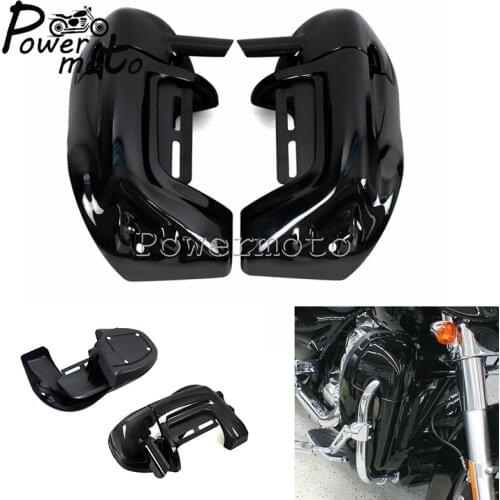 ABS Plastic Motorcycle Black Lower Vented Leg Warmer Fairings For Harley Touring Road King Street Glide FLT FLHT1983-2012