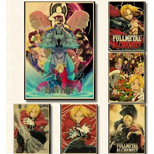 Anime Fullmetal Alchemist Vintage Posters Home Room Home Decor Comic Exhibition Display Wall Stickers Art Painting