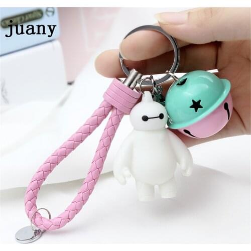 Keychain leather rope keychain for keys women cut lovely keychain bells colorful keychain Juany