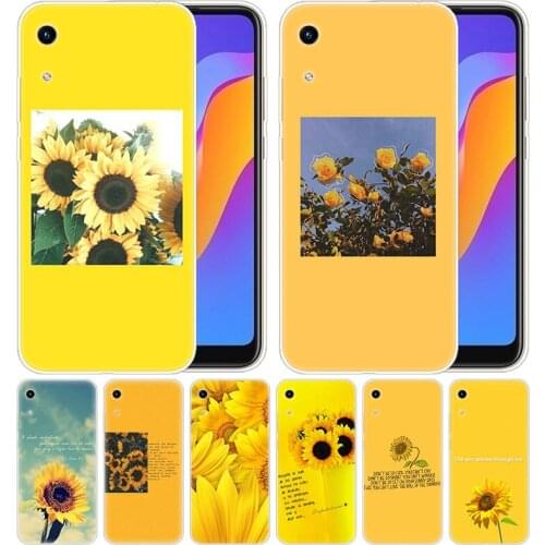 Luxury Soft Silicone Case Yellow Sunflower for Huawei Honor 9X 8A 7A 20 Pro 7X 8X 7S 8S 8 9 10 Lite View 20 20i 10i Play Fashion