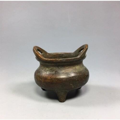 Pure copper incense burner household incense incense incense tray incense indoor incense stove for Buddha god of wealth tripod f