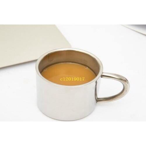 300ml Double Layer 304 Stainless Steel Coffee Mugs Portable Camping Cup with Handle Mountaineering Cups