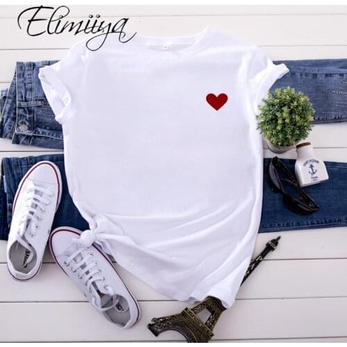 Elimiiya Casual Cotton Basic T-shirt Women Loose Short Sleeve Tee Shirts Female Solid Tees Ladies Summer Tops Harajuku New
