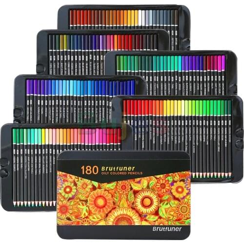 Brutfuner 48/72/120/160/180 Professional Oil Color Pencil Set Watercolor Drawing colored pencils kids student art supplies