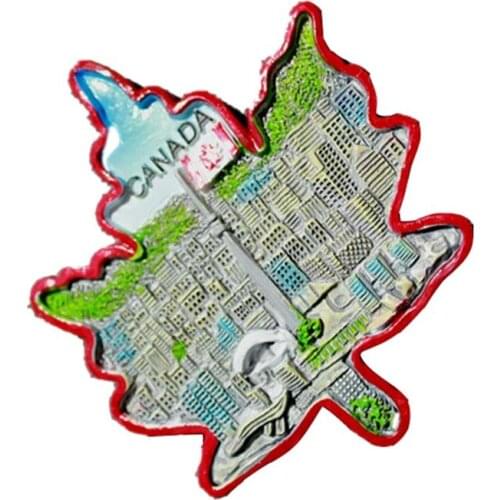 Lychee Canada Fridge Magnet Maple Leaf Refrigerator Magnetic Sticker Travel Souvenirs Home Kitchen Magnets Decoration