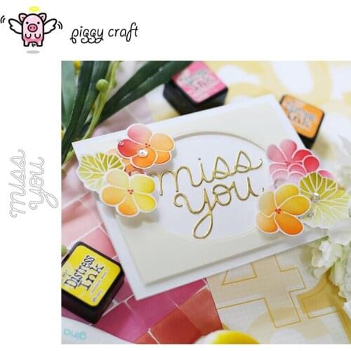 Piggy Craft metal cutting dies cut die mold Miss you letter Scrapbook paper craft knife mould blade punch stencils dies