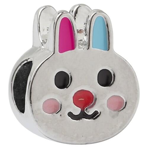 Cute Cartoon Rabbit Beads for Jewelry Making Fit Original Pan Charms Bracelet Women Colors Enamel Bunny Charm DIY Accessory Gift