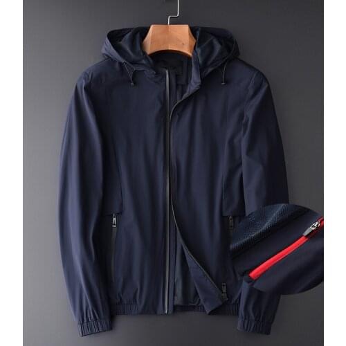 Detachable Hat Jackets Spring And Summer Solid Color Stand Collar Men Plus Size 4xl Slim Fit Casual Jacket Man