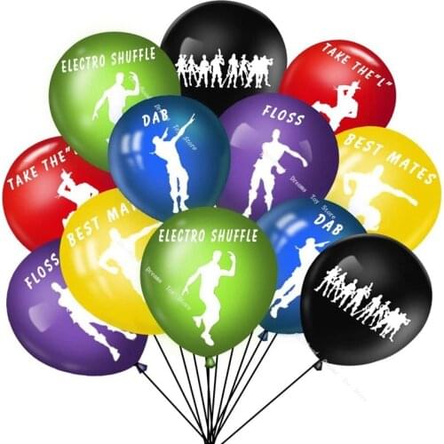 12pcs Fortnite Birthday Party Decoration Set Latex Balloon Game Theme Party Balloon Childrens Birthday Toys Room Balloon Decor