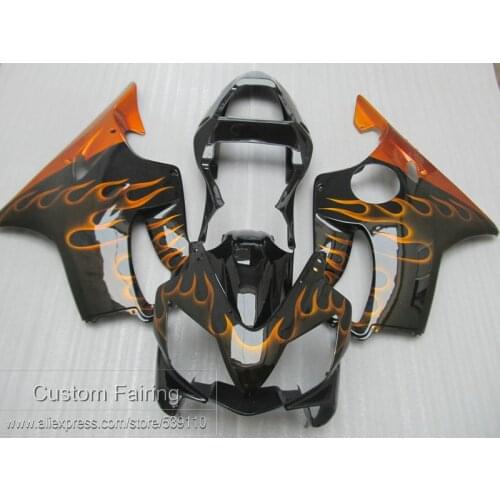 New hot injection mold fairing kit for Honda CBR600 F4I 01 02 03 red flames black fairings CBR600 F4I 2001-2003 SD01
