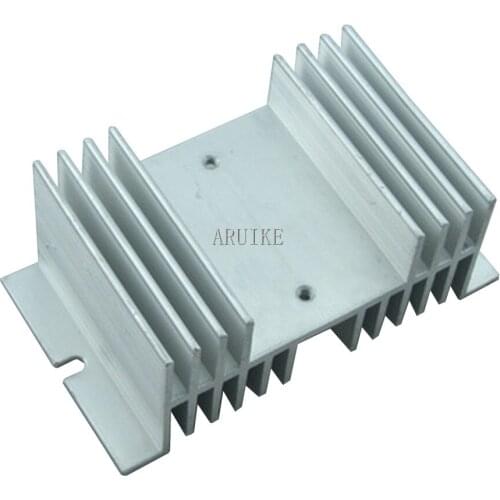 1pc Single W shape Aluminum Phase Solid State Relay SSR Heat Sink Small Type Dissipation 10A to 100A radiator 70*125*50