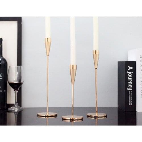 INs candlestick ornaments single metal plated wrought iron candle ornaments Nordic home decoration