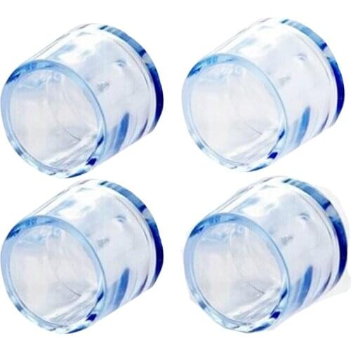 4Pcs Transparent Rubber Furniture Table Chair Leg Floor Feet Cap Cover Protector 15mm