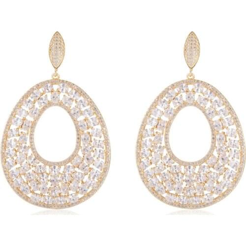 GrayBirds Big Water Drop Earrings High Quality AAA Cubic Zirconia Jewelry For Women Gold Color And White Color For Mother MLE088