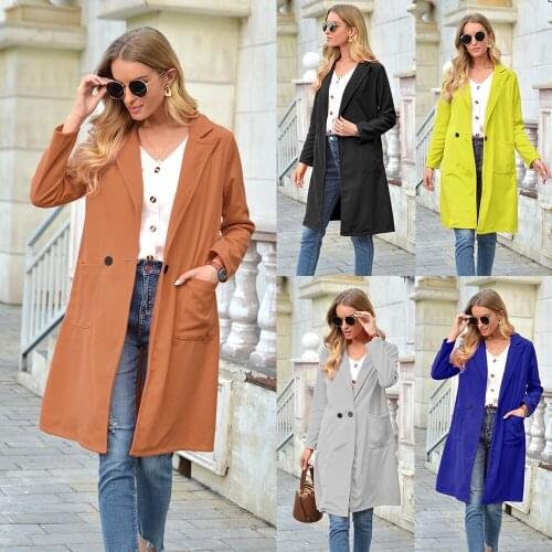 Autumn winter new long khaki black grey blue woolen plus size zaraing-style za 2020 women sheining vadiming female jacket coat