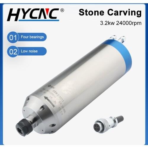 3.2kw ER20 water-cooled spindle bullet type 4 ceramic ball bearings 100mm stone metal processing constant torque accessories