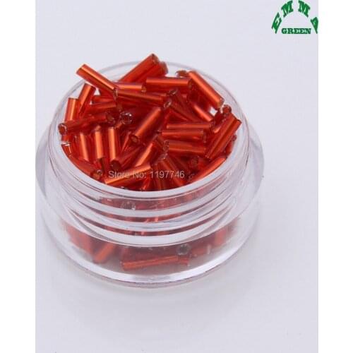 Glass Beads Solid color Tube Shape Glass Beads 2*6mm Various colors Glass Seed Beads for Women Jewelry Making