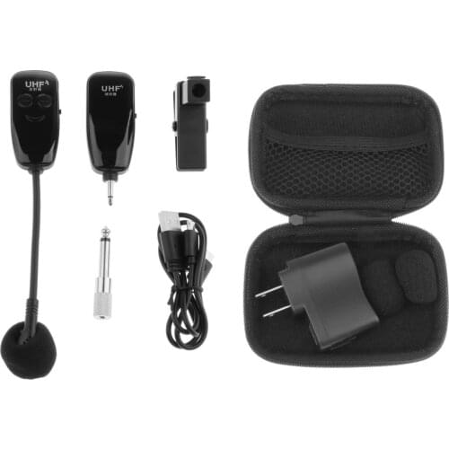 UHF Wireless Instruments Saxophone Microphone with Receiver for Speaker