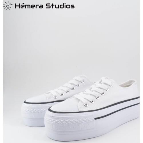 Hemera Studios platform canvas sneakers 2020 Women lace-up shoes women triple sole multicolor