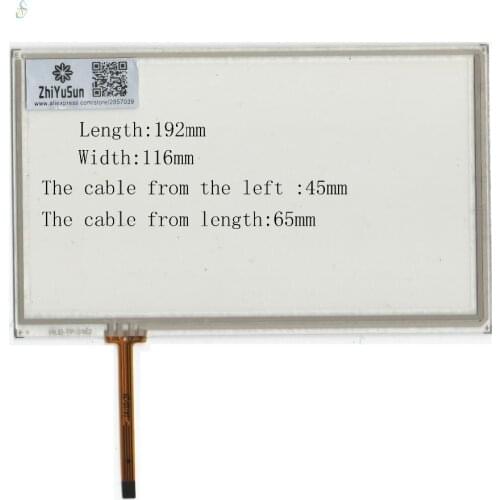 ZhiYuSun Wholesale HLD-TP-3162 192mm*116mm NEW 8inch 4 line For Car DVD touch screen panel 192*116 Sensor glass