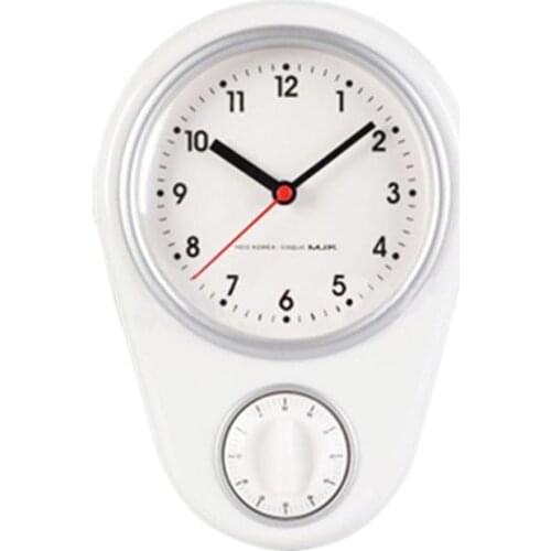1pc Kitchen Timer Wall Clock Household Timer Modern Style without Battery for Home (White)