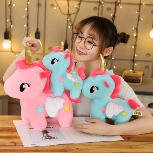 25-30cm Angel unicorn doll pony plush toy grab doll cartoon doll mini unicorn keychain for Children Girls Gifts