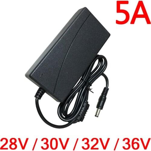 AC 100V-240V DC 28V 30V 32V 36V 5A EU US UK AU Plug 5.5 x 2.5MM Power Supply Charger Power Adapter Converter Dock LED Driver