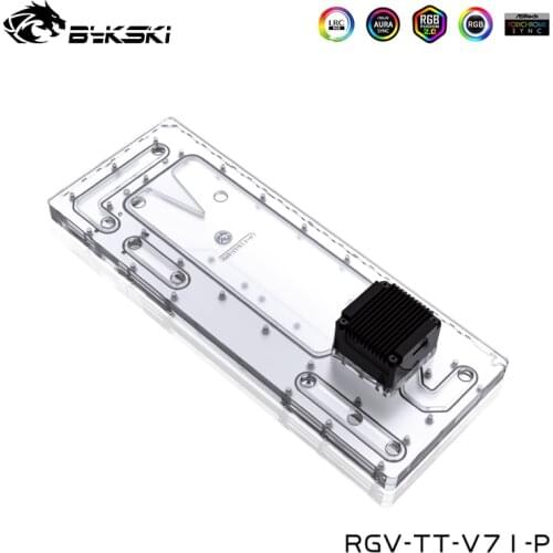 BYKSKI Acrylic Distro Plate Compatible Thermaltake View 71 Computer Case Support AURA Motherboard,RGV-TT-V71-P