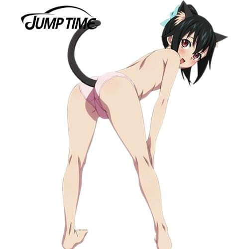 JumpTime 13cm x8.5cm Car Sticker Hot Girl Strike The Blood Akatsuki Nagisa Anime Window Decals Rear Windshield Car Styling Decor