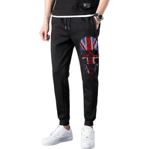 2020 New Men Jogging Pants Hip Hop Streetwear jogger Male Rhinestones Trousers Breathable Autumn Male Hot drill Sweatpants