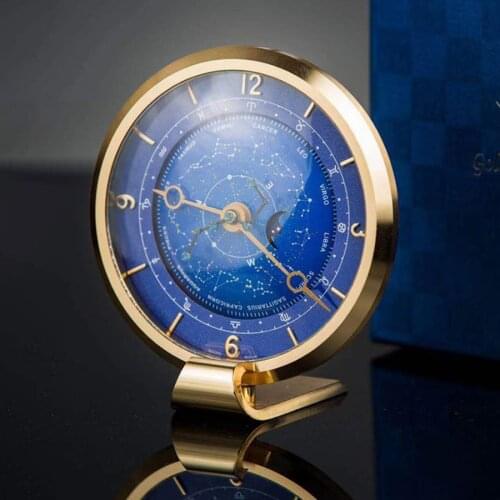 New Constellation Table clock Retro Pure Copper Luxury Desk Clock Home Decor Living Room Office Table Watch Desktop Ornaments