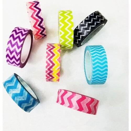 Ayron 1 pcs 1.5cm*10M Fashion wave shape Decorative Washi Tape DIY Scrapbooking Masking Craft Tape School Office Supply