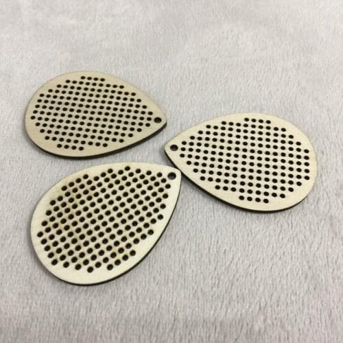 Wood earring blank cross stitch wood DIY make your own earring