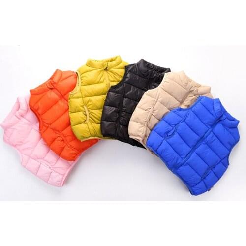 Children Waistcoats 2018 Autumn Winter New Boys and Girls Solid Warm Waistcoat Toddler Down Sleeveless Vests Coat Baby Clothes